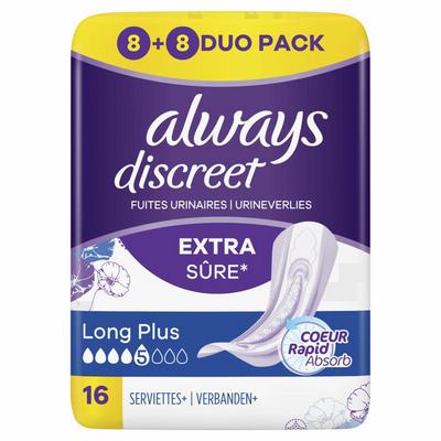 Always Discreet verband urineverlies dames long plus