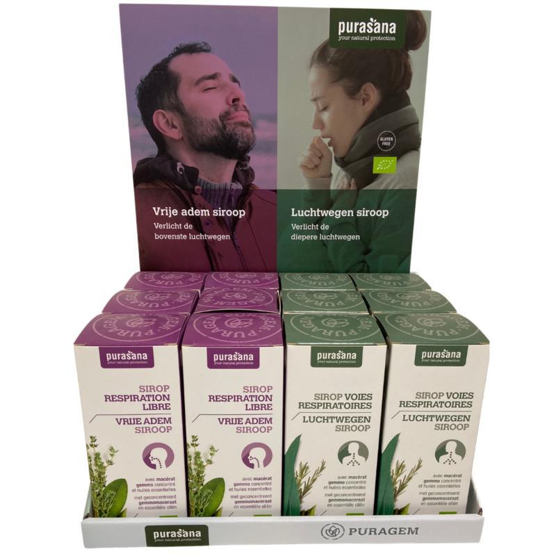 puragem siropen gevuld displ