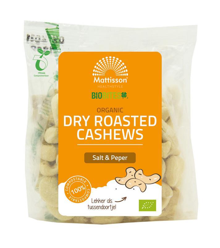 Organic cashew geroosterd zout & peper biobites
