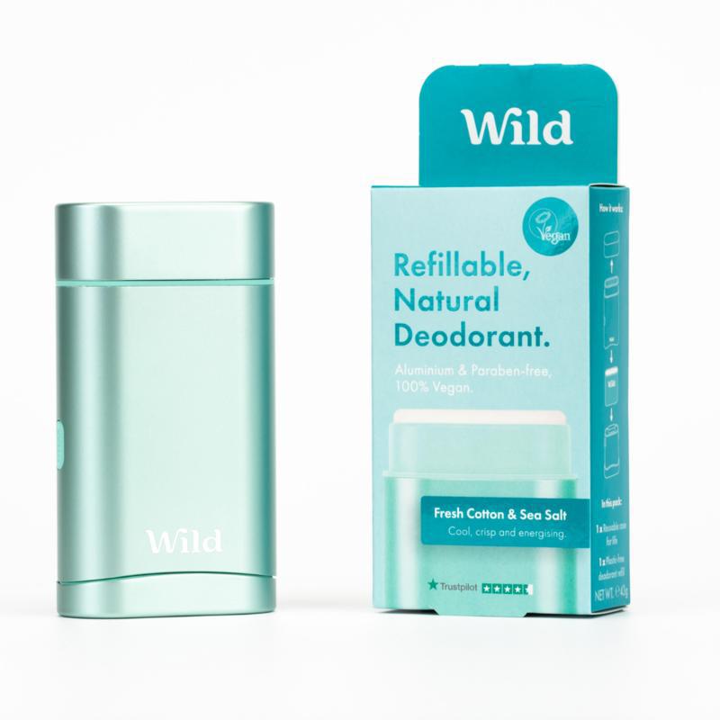 Natural deodorant aqua case & fresh cotton seasalt