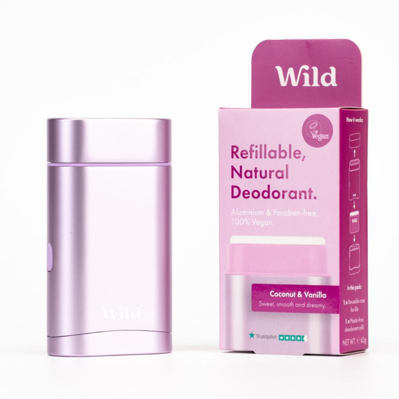 Natural deodorant purple case & coconut & vanilla