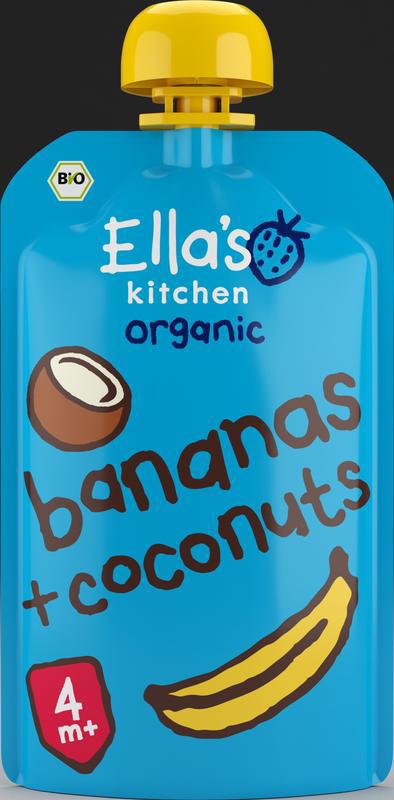 Bananas & coconut knijpzakje 4+ maanden bio
