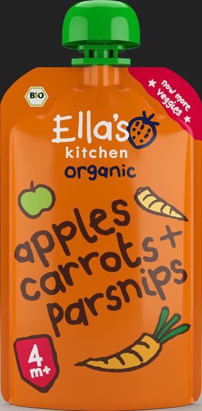 Apples carrots & parsnips 4+ maanden knijpz bio