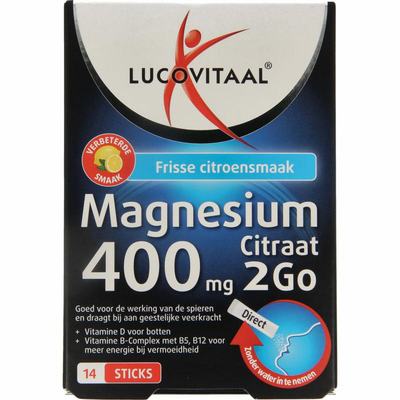 Lucovitaal Magnesium citraat 400mg 2go sticks Lucovitaal Magnesium citraat 400mg 2go sticks