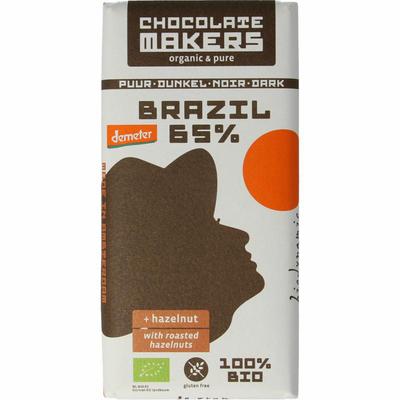 Chocolatemakers Brazil hazelnoot 65% puur demeter bio