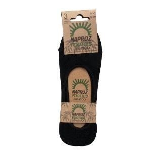 Naproz Airco footies bamboo 3-pak one size zwart