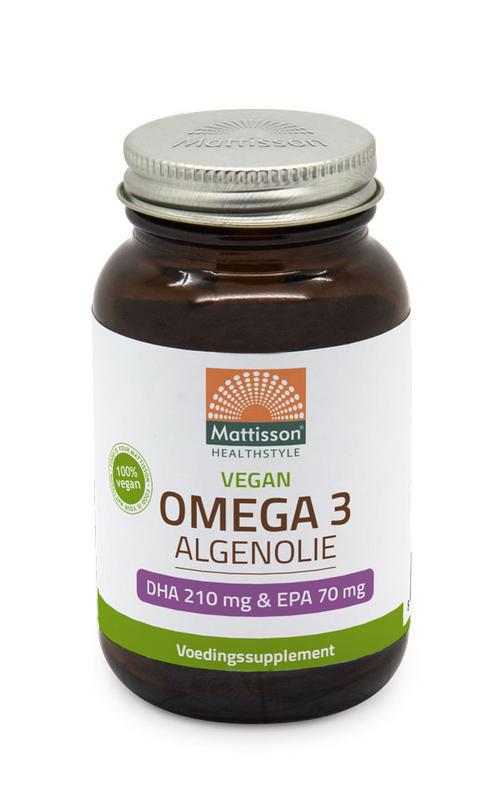 Vegan omega-3 algenolie DHA 210mg EPA 70mg