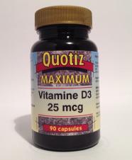 QUOTIZ Vitamine d3 (cholecalciferol) 25 mcg ( 90 st