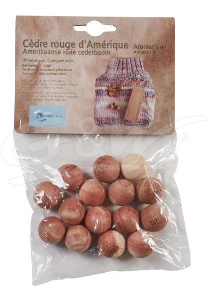 Anti-mottenmidel van cederhout 15 knikkers stuk