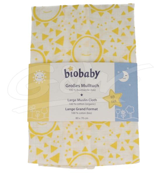 Hydrofiel luier 80x70cm geel/wit