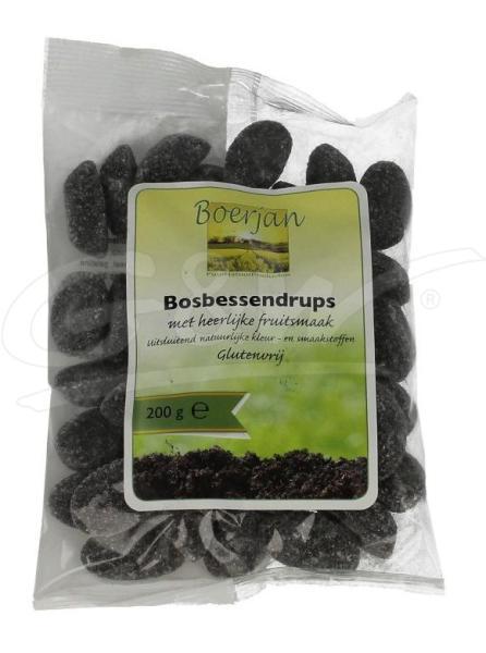 Bosbessen drups met vruchtensappen 200 gr