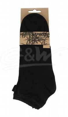 Naproz Airco shortsocks bamboo 3-pak 43-47 zwart heren 3 paa