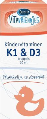 VITAVRIENDJES Vitamine k-1 & d-3 druppels 10 ml